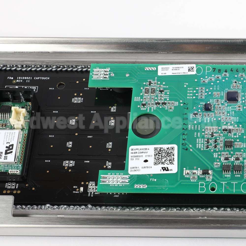WB27X43576 GE Stainless Control Panel Overlay W/ Wifi