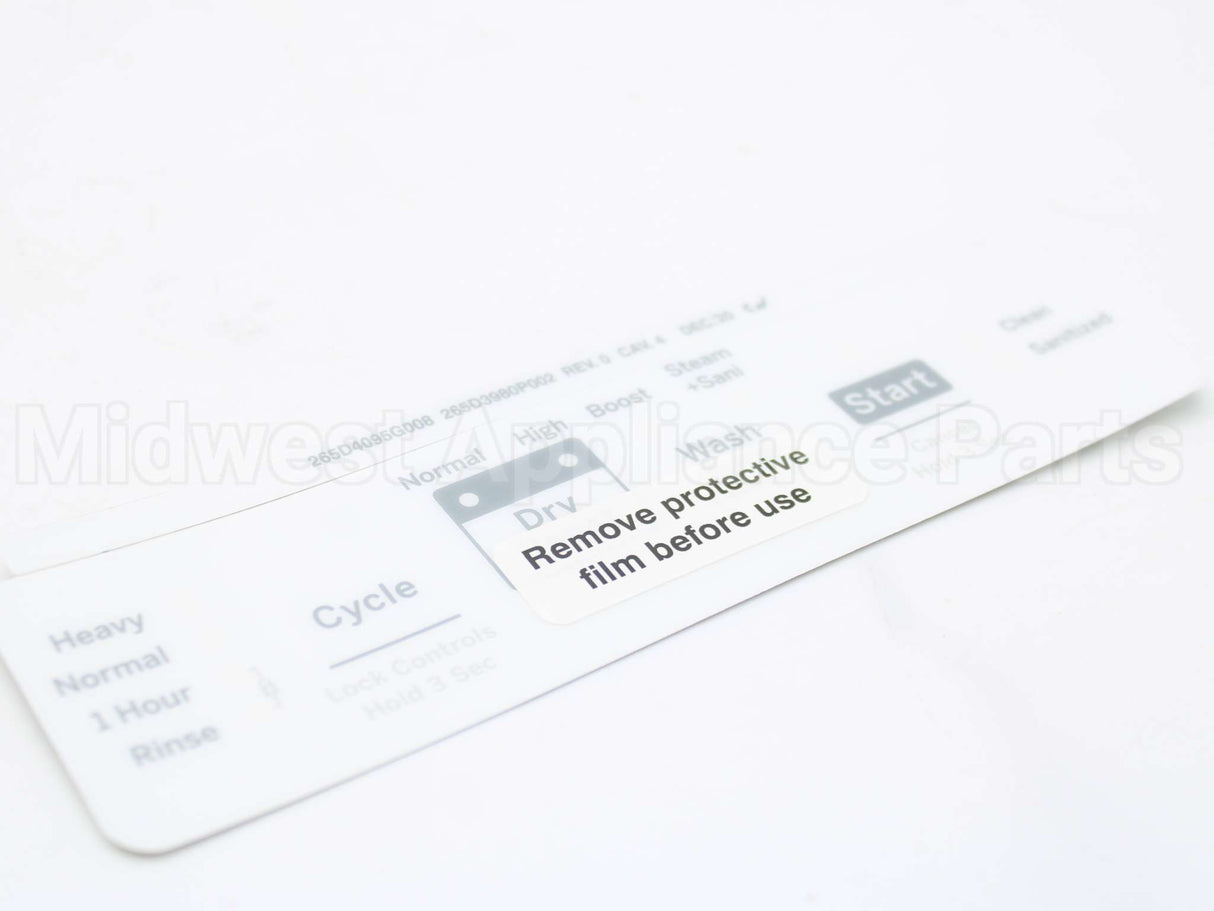 WD34X27904 GE White Control Panel Overlay