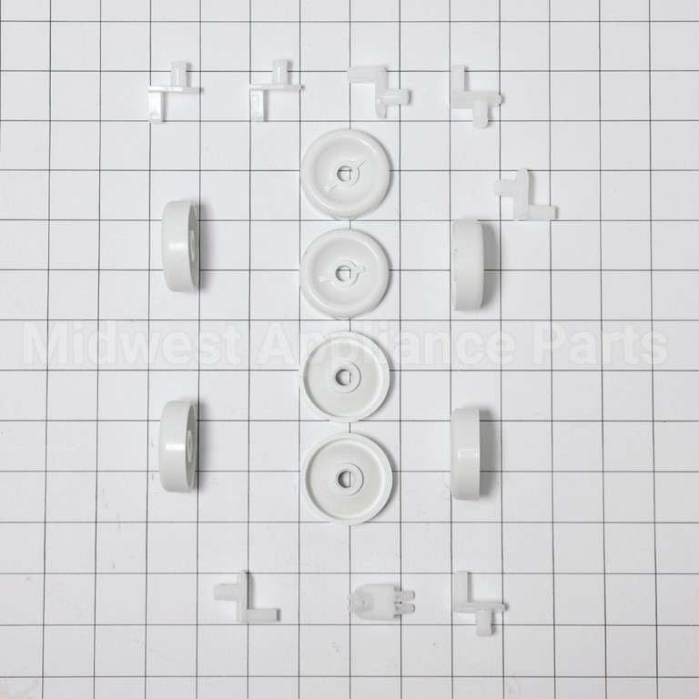 WD35X21038 GE Dishwasher Lower Dishrack Roller Kit (8 Roller & 8 Axels)
