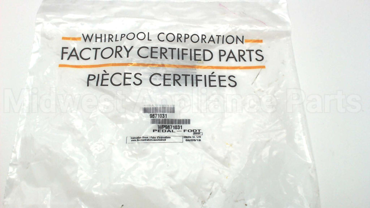 WP9871031 Whirlpool Pedal-Foot