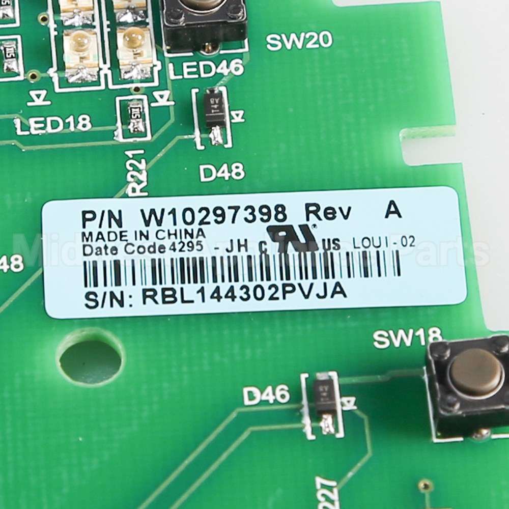 WPW10297398 Whirlpool Cntrl-Elec