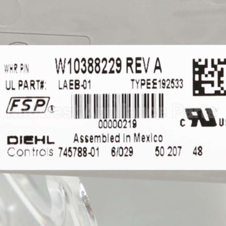 WPW10388229 Whirlpool Cntrl-Elec