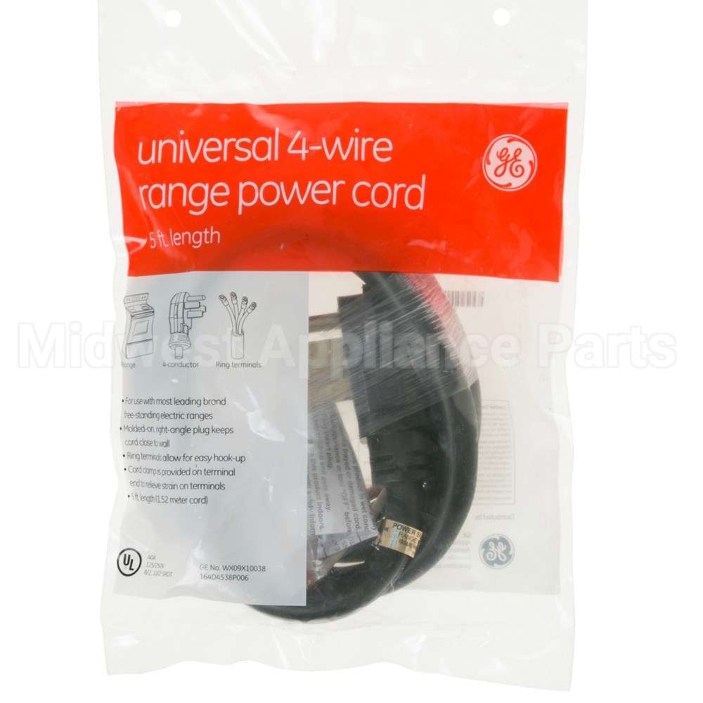 WX09X10038 GE Range Cord 5' 40 Amp 4 Wire