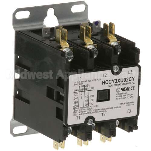 00-112124-10-1 Compatible Hobart Contactor 3P 30/40A 208/240V