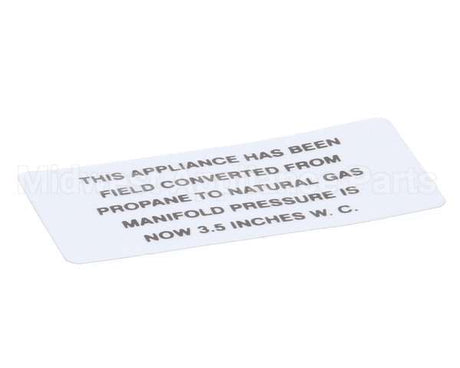 00-421727-00002 Vulcan Hart Plate,Propane To Natural Gas