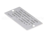 00-421727-00005 Vulcan Hart Plate,Propane To Natural Gas