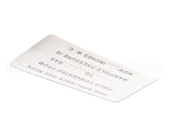 00-421727-00015 Vulcan Hart Label,Conversion (Gas) Blank