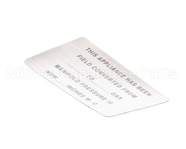 00-421727-00015 Vulcan Hart Label,Conversion (Gas) Blank