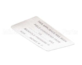 00-421727-00015 Vulcan Hart Label,Conversion (Gas) Blank