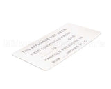 00-421727-00015 Vulcan Hart Label,Conversion (Gas) Blank