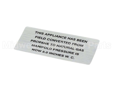 00-421727-00016 Hobart Plate,Propane To Nat Gas (5.0)