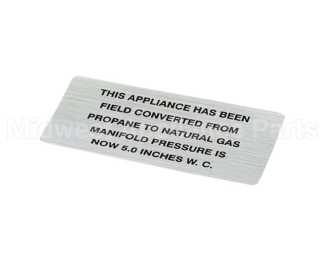 00-421727-00016 Hobart Plate,Propane To Nat Gas (5.0)