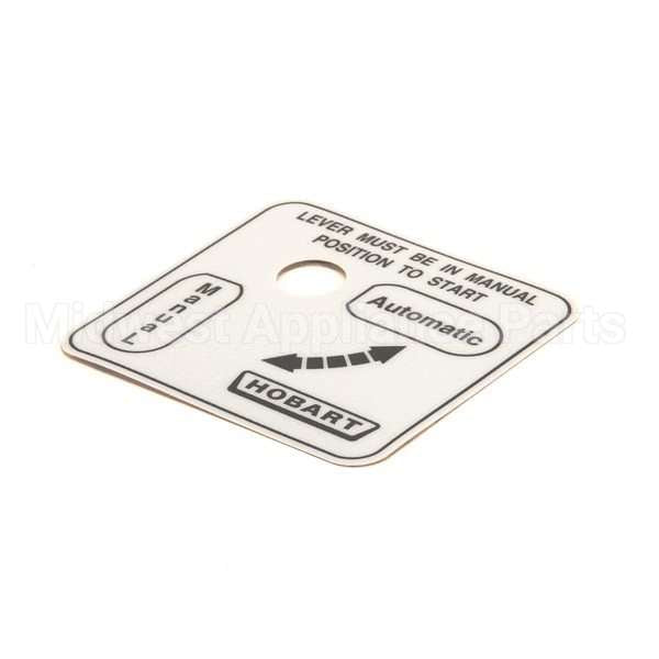 00-478274 Compatible Hobart Label, Auto/Man(Domestic)