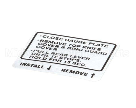 00-914681 Hobart Label, Instruction