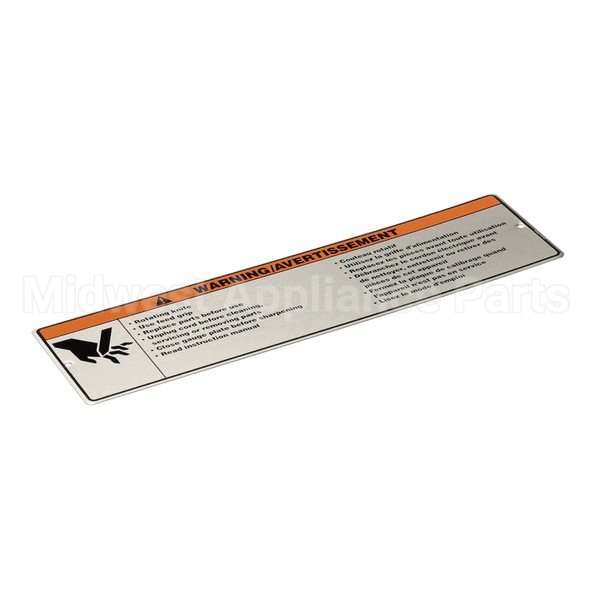 00-916957-00017 Compatible Hobart Label, Warning