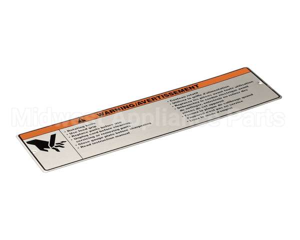 00-916957-00017 Hobart Label, Warning