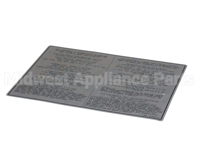 00-974827 Hobart Label, Dishwasher-Bilingual