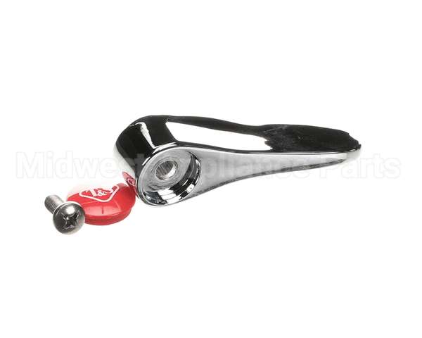 001637-45NS T&S Brass Lever Handle, Red Index (T&S Logo), Scre