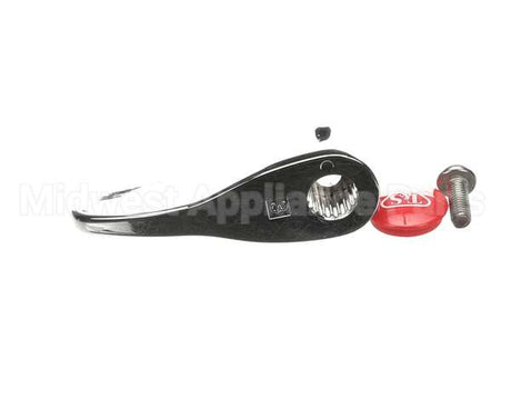 001637-45NS T&S Brass Lever Handle, Red Index (T&S Logo), Scre