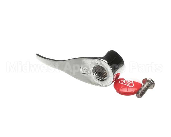 001637-45NS T&S Brass Lever Handle, Red Index (T&S Logo), Scre
