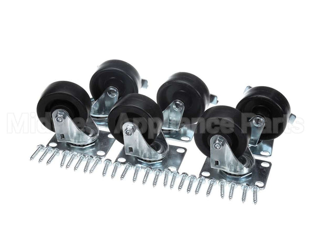 00C31S074A Beverage Air Caster Kit - 3" Plate, 6 Cstrs(3 Lck,3 N
