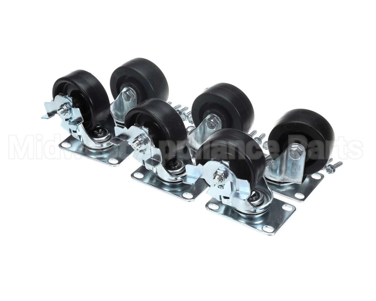 00C31S074A Beverage Air Caster Kit - 3" Plate, 6 Cstrs(3 Lck,3 N