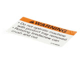 01-403175-00538 Berkel Label, Tray Warning