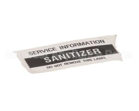 01000486 Glastender Decal, .75X1.877, Sanitizer
