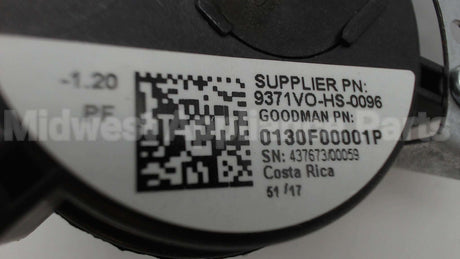 0130F00001P Amana-Goodman -1.20"Pf Spst Pressure Switch