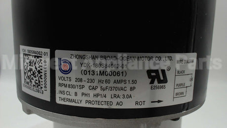 0131M00061SP Amana-Goodman 208-230V1Ph 830Rpm 1Sp Motor
