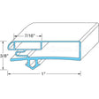 02-14160-2001 Compatible Anthony Door Gasket 21-9/16 W X 59 L D2D