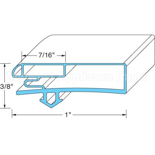 02-14160-2010 Compatible Anthony Door Gasket 22-1/16 W X 63-7/8 L D2D