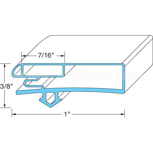 02-14160-2017 Compatible Anthony Door Gasket 25-1/4 W X 69-7/8 L D2