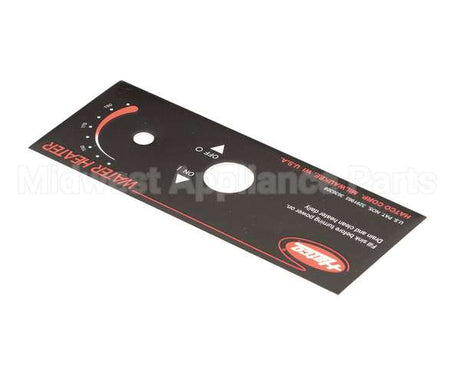 07.01.258.00 Hatco Control Plate,Fr Series