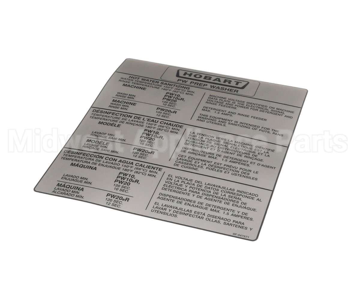 0F-047571 Hobart Label (Information )