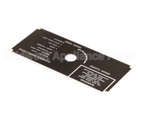 10-5938 Market Forge Plate, Drain Panel Clean Instr