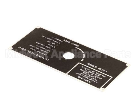 10-5938 Market Forge Plate, Drain Panel Clean Instr