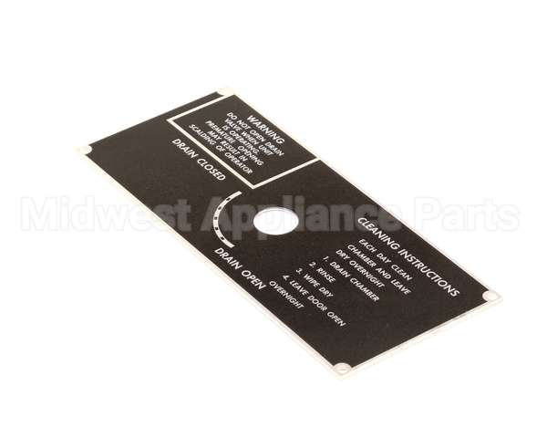 10-5938 Market Forge Plate, Drain Panel Clean Instr