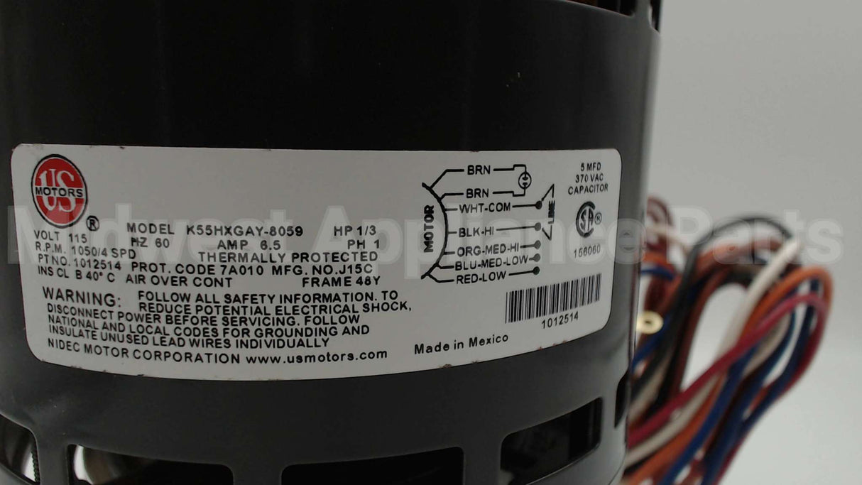 1012514 International Comfort Products 1/3Hp 115V 1050Rpm 4Sp Ccw Blw