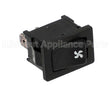 1026317A Perlick Switch, Momentary, Black, Fan Symbol