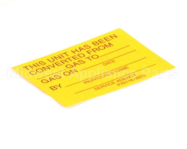 1163932 Southbend Range Label, Parts Service