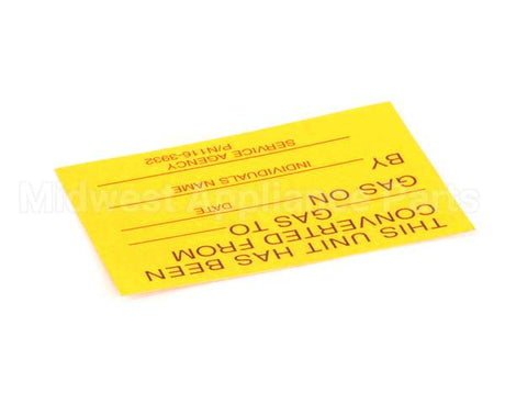 1163932 Southbend Range Label, Parts Service