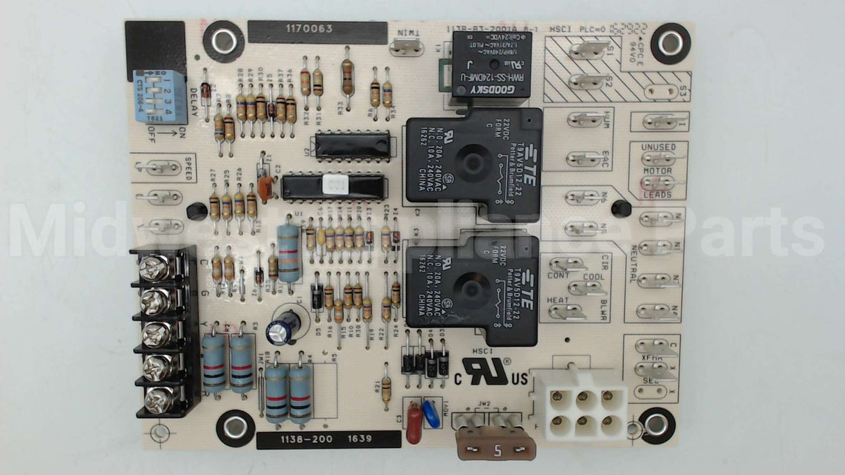 1170063 International Comfort Products Control Fan Timer Board