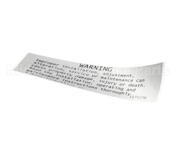 1175270 Southbend Range Label,Warning,Improp.install