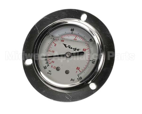 12D2590G08 Vogt Ice Machines Gage, 2.5" Lqd Filled, 30"-150