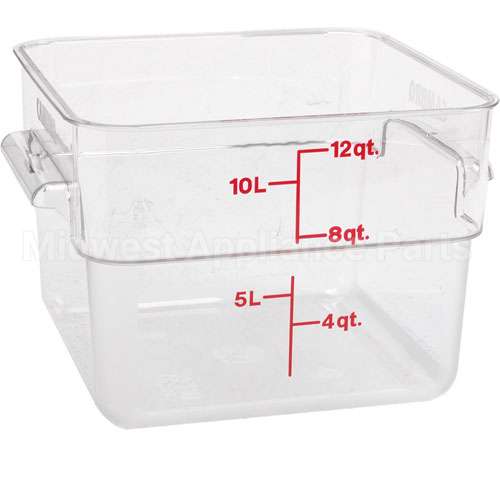 12SFSCW Compatible Cambro Container Sq Clear 12Qt