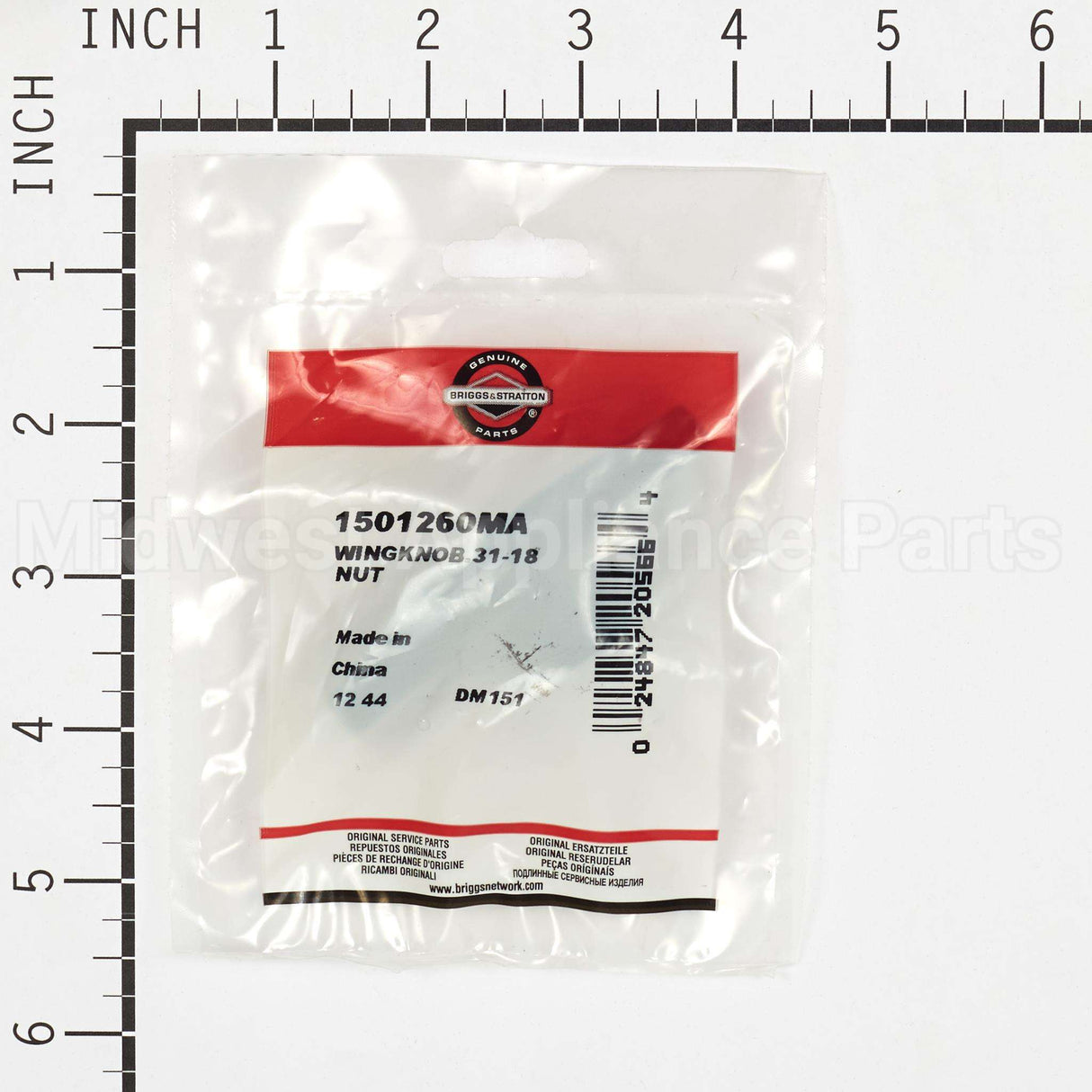 1501260MA Briggs & Stratton Wingknob.31-18 Nut