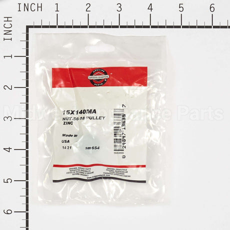 15X140MA Briggs & Stratton Nut.56-18 Pulley Zinc