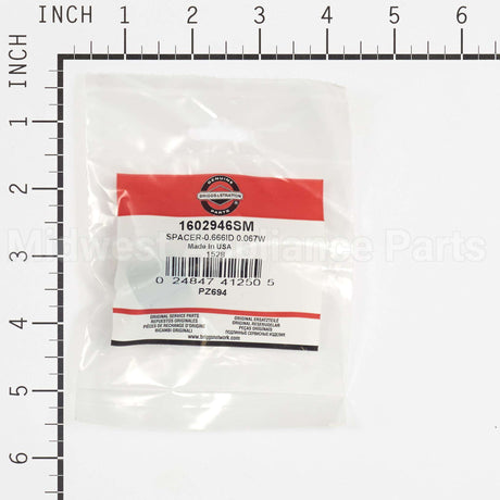 1602946SM Briggs & Stratton Spacer-0.666Id 0.067W