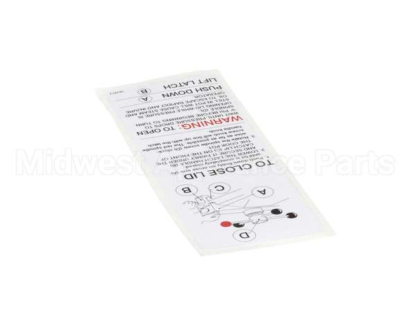 16181 Henny Penny Label - Lid Operating Instruct